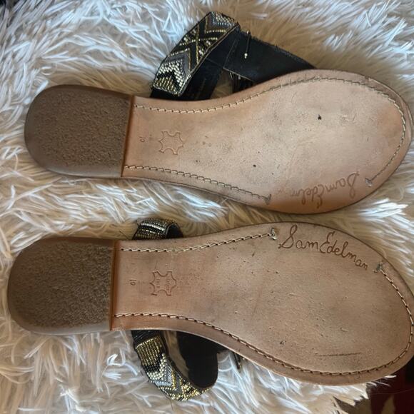 Womens Sam Edelman Tribal Beaded Sandals  Boho Chic 10 - Picture 5 of 6